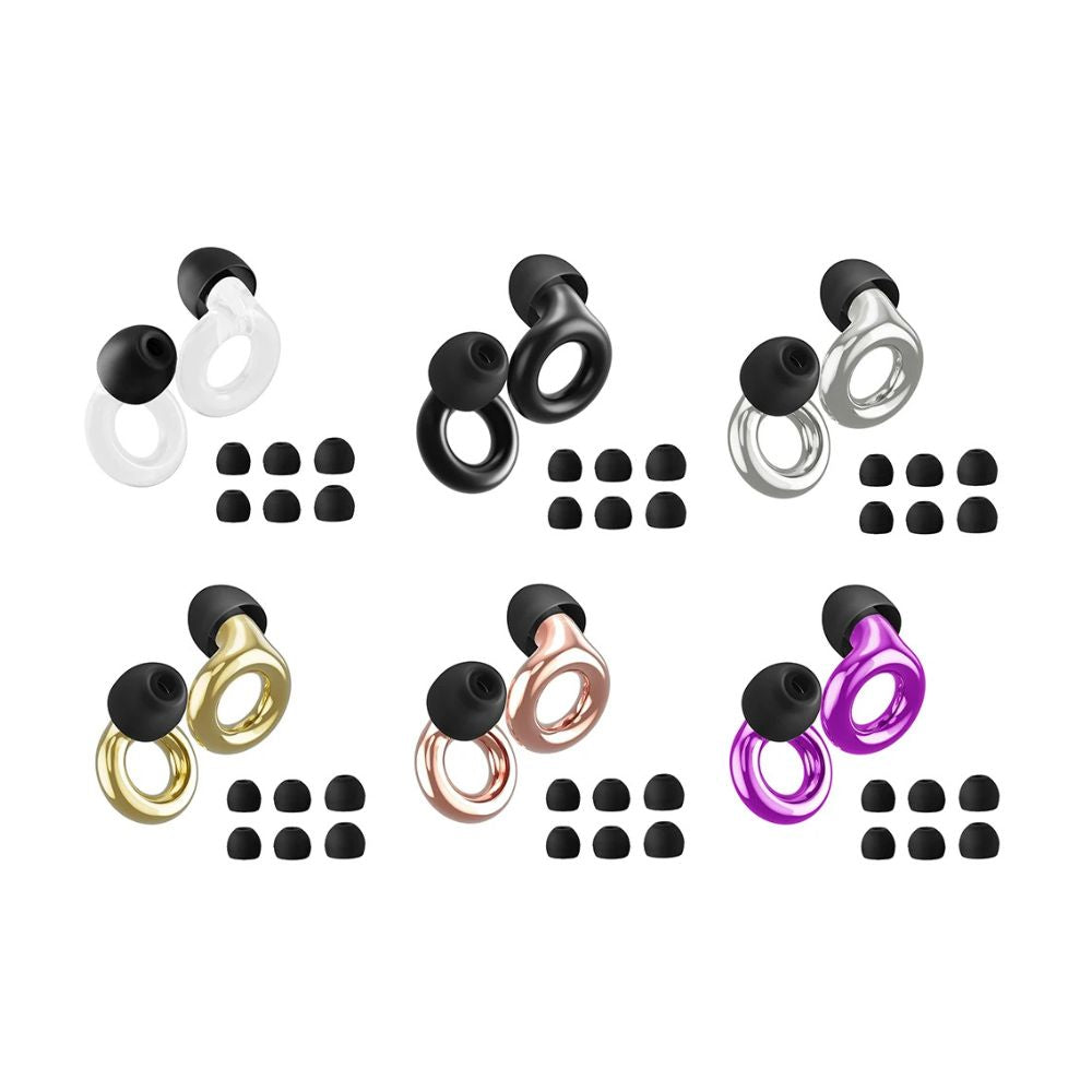 Silicone Earbud Caps with Metal Ring — Universal Fit -6sets