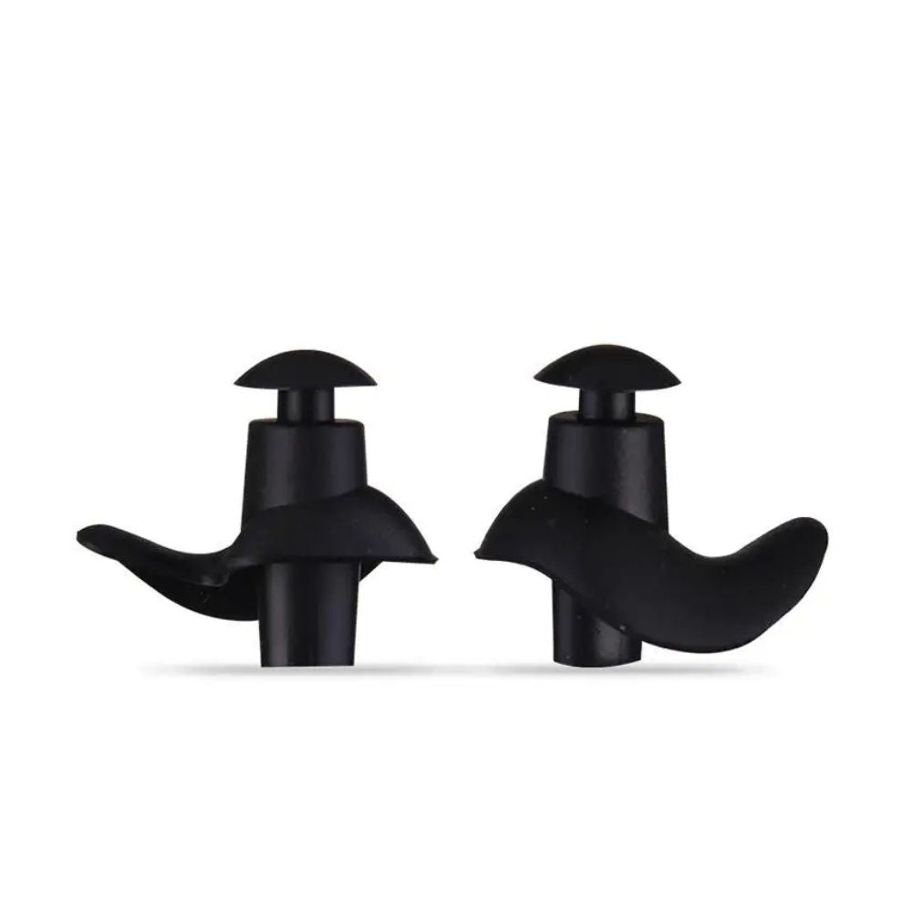 Silicone Swim Earplugs — Reusable Waterproof Kids & Adult - black