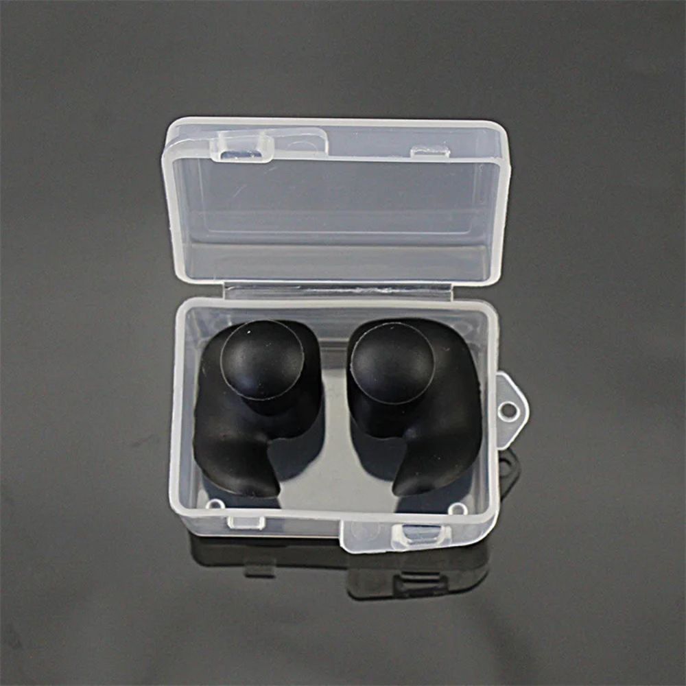 Silicone Swim Earplugs — Reusable Waterproof Kids & Adult - black box1