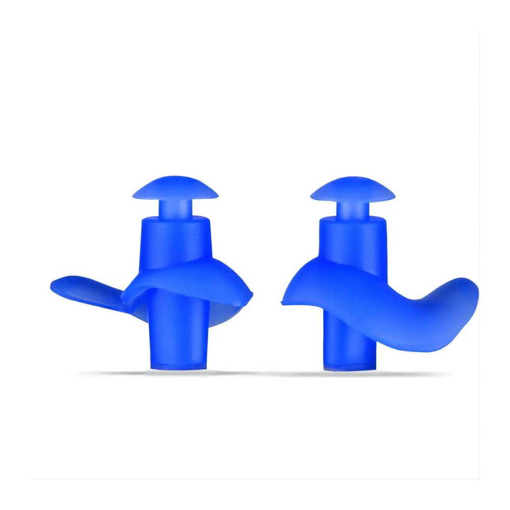 Silicone Swim Earplugs — Reusable Waterproof Kids & Adult - blue