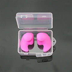 Silicone Swim Earplugs — Reusable Waterproof Kids & Adult - pink pp box