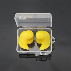 Silicone Swim Earplugs — Reusable Waterproof Kids & Adult - yellow pp box