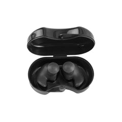 Silicone Waterproof Swimming Earplugs with Carry Case - black