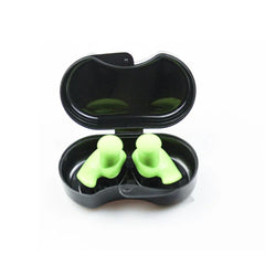 Silicone Waterproof Swimming Earplugs with Carry Case - green