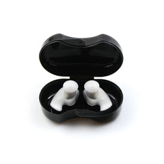 Silicone Waterproof Swimming Earplugs with Carry Case - black