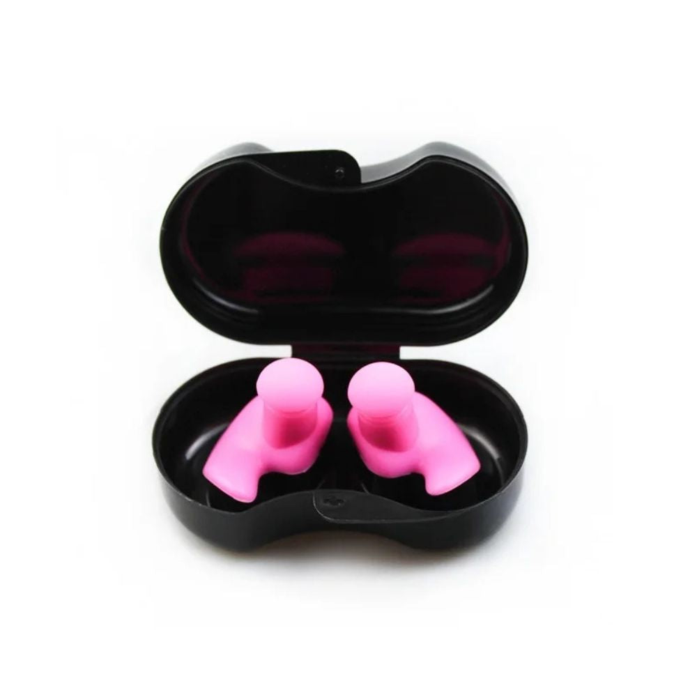 Silicone Waterproof Swimming Earplugs with Carry Case -pink
