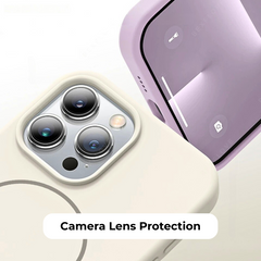 MagSafe Silicone iPhone Case with Ring & Camera Cover