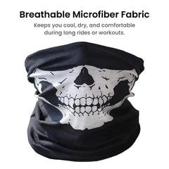 Skull Face Mask Neck Gaiter for Motorcycle & Outdoors