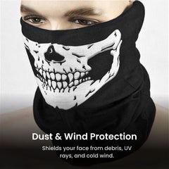 Skull Face Mask Neck Gaiter for Motorcycle & Outdoors