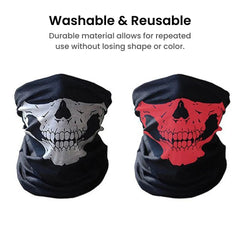 Skull Face Mask Neck Gaiter for Motorcycle & Outdoors