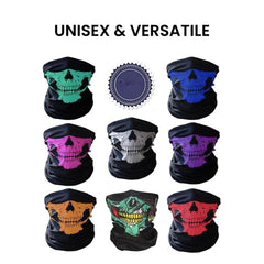 Skull Face Mask Neck Gaiter for Motorcycle & Outdoors
