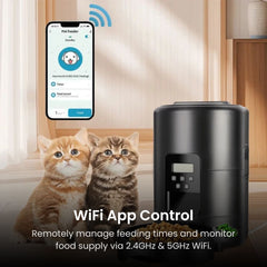 Smart Automatic Pet, Cat & Dog Feeder - 2L, WiFi, LCD & Portion Control