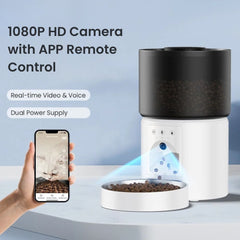 Smart Automatic Pet, Cat & Dog Feeder with Camera & App Control