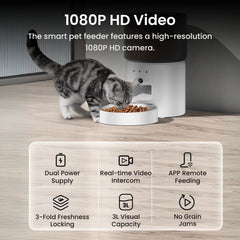 Smart Automatic Pet, Cat & Dog Feeder with Camera & App Control