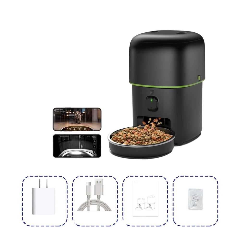 Smart Automatic Pet, Cat & Dog Feeder with Camera & Wi-Fi Control