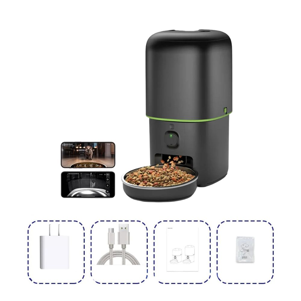 Smart Automatic Pet Feeder with 1080P Camera & Wi-Fi
