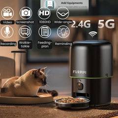 Smart Automatic Pet, Cat & Dog Feeder with Camera & Wi-Fi Control