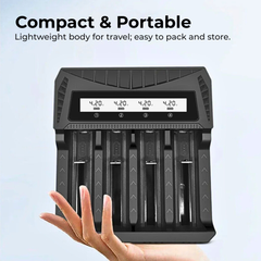 Universal LCD Smart Battery Charger – USB-C Fast Charge