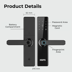 Smart Fingerprint Door Lock with Tuya App & Keypad