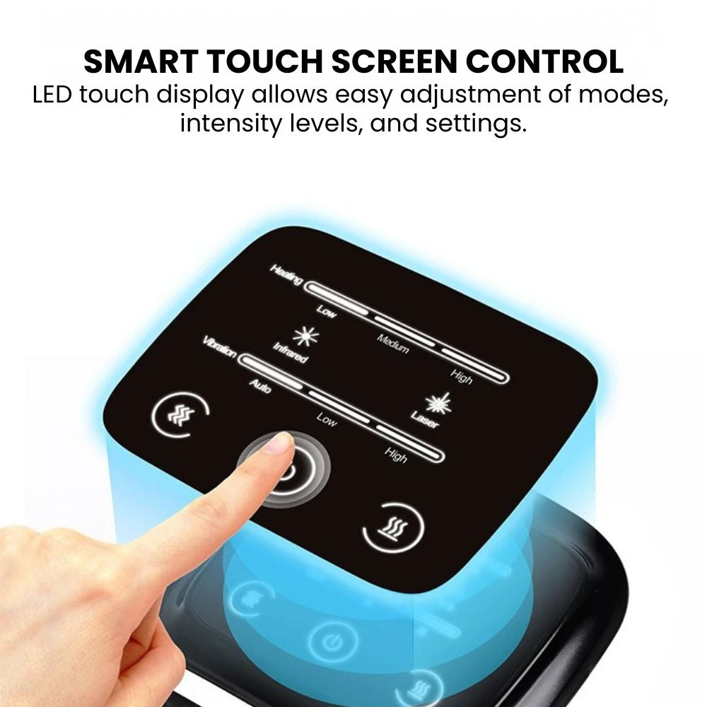 Smart Heated Knee Massager with Vibration & LED Therapy - touch screen