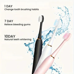 Soft Bristle Electric Toothbrush for Kids & Adults, 6-Speed