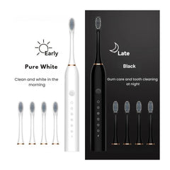 Soft Bristle Electric Toothbrush for Kids & Adults, 6-Speed