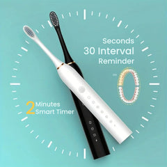 Soft Bristle Electric Toothbrush for Kids & Adults, 6-Speed