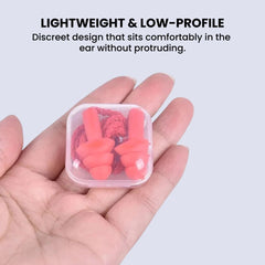 Soft Silicone Earplugs with Cord & Carry Case -  lightweight