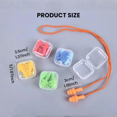 Soft Silicone Earplugs with Cord & Carry Case -  size