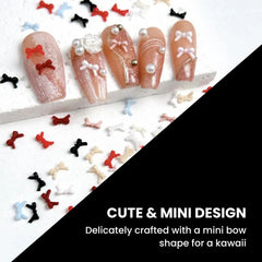 Solid Color 3D Bows for Nails – 100Pcs Resin Nail Charms