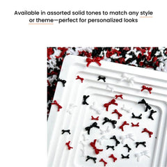 Solid Color 3D Bows for Nails – 100Pcs Resin Nail Charms
