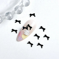 Solid Color 3D Bows for Nails – 100Pcs Resin Nail Charms