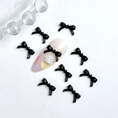 Solid Color 3D Bows for Nails – 100Pcs Resin Nail Charms