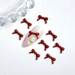 Solid Color 3D Bows for Nails – 100Pcs Resin Nail Charms