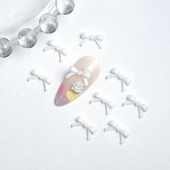Solid Color 3D Bows for Nails – 100Pcs Resin Nail Charms