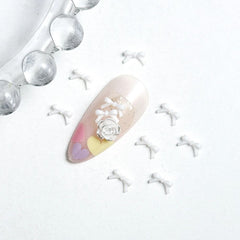 Solid Color 3D Bows for Nails – 100Pcs Resin Nail Charms