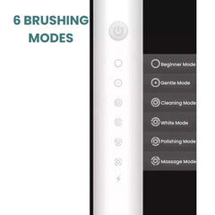 Sonic Electric Toothbrush USB Rechargeable 6 Modes IPX7