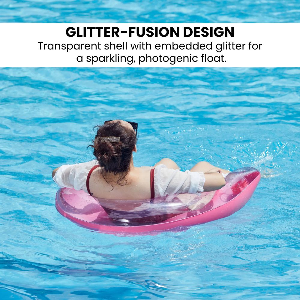 Sparkle Donut Pool Float — Inflatable Swim Ring glitter design