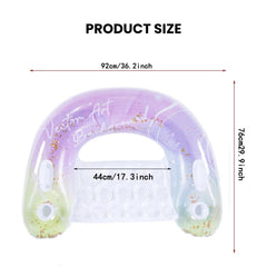 Sparkle Donut Pool Float — Inflatable Swim Ring product size