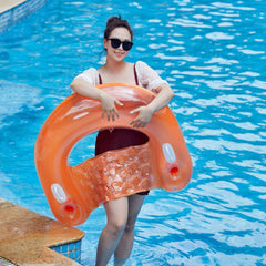 Sparkle Donut Pool Float — Inflatable Swim Ring orange