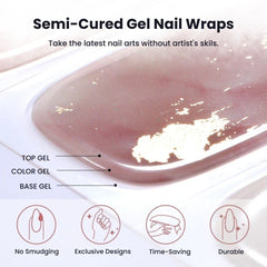 Sparkly Gradient Aurora Gel Nail Strips – UV/LED Compatible