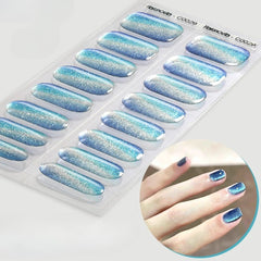 Sparkly Gradient Aurora Gel Nail Strips – UV/LED Compatible