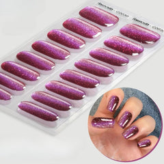 Sparkly Gradient Aurora Gel Nail Strips – UV/LED Compatible