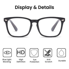 Square Blue Light Blocking Glasses for Gaming & Computer Use