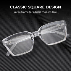 Square Reading Glasses for Unisex HD Large Frame