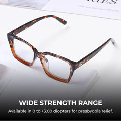 Square Reading Glasses for Unisex HD Large Frame