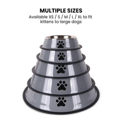 Stainless Paw Pet Bowl — Non-Slip Dog & Cat Bowl