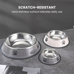Stainless Paw Pet Bowl — Non-Slip Dog & Cat Bowl