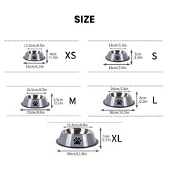 Stainless Paw Pet Bowl — Non-Slip Dog & Cat Bowl