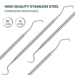 Stainless Steel Dental Pick Tool Kit – Scraper, Probe & Remover